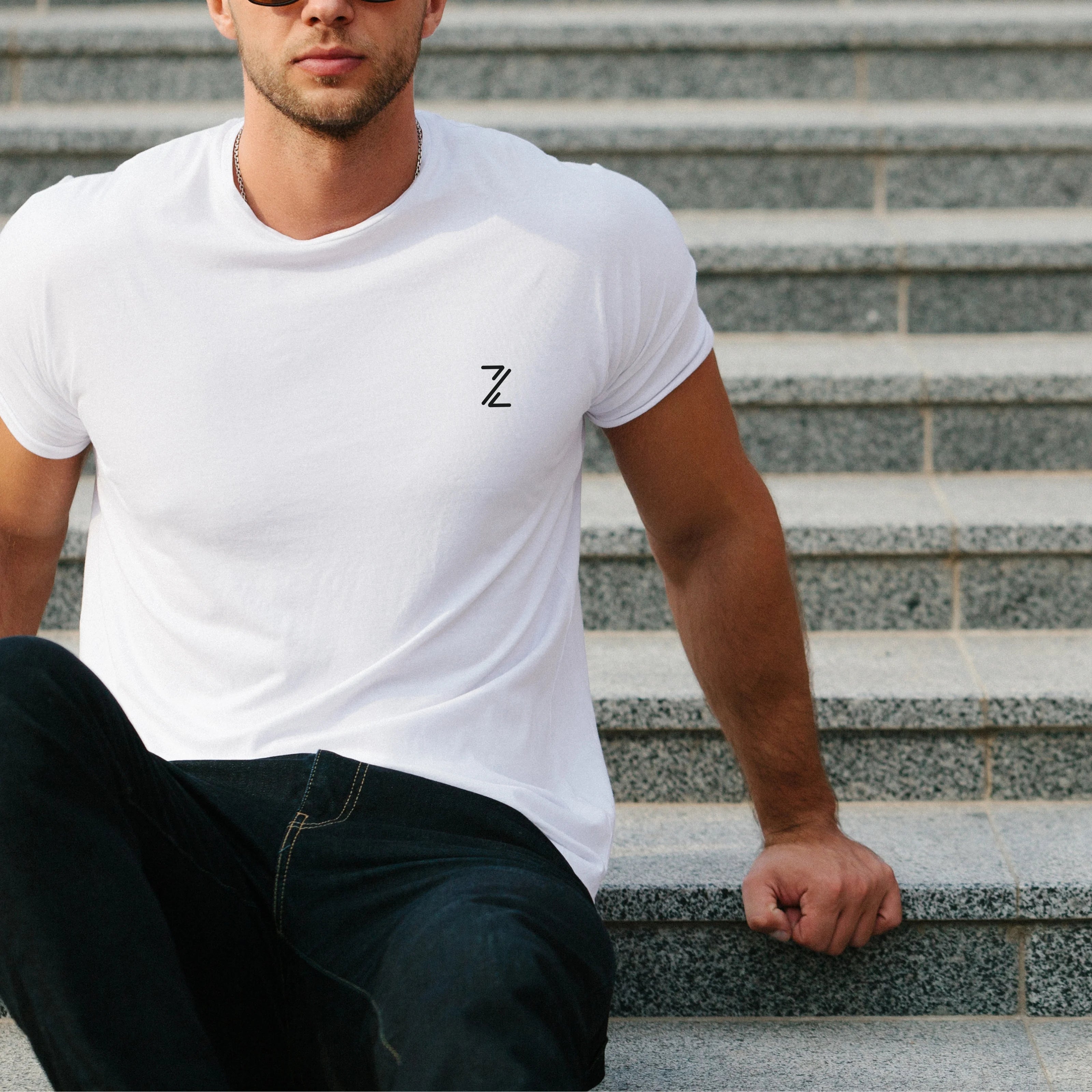 Men White T-Shirt - Solid Premium White T-Shirt